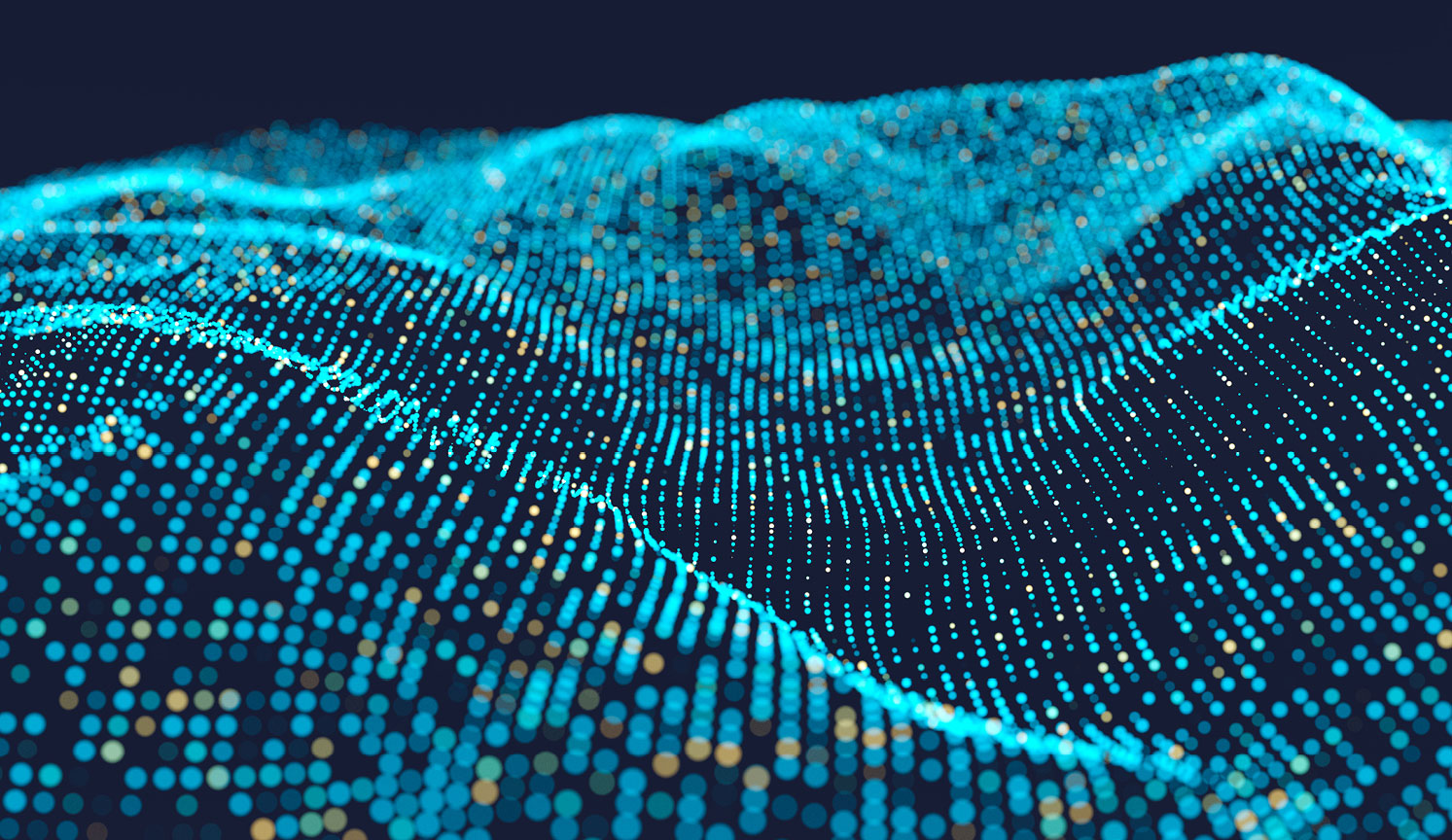 abstract data waveform in blue